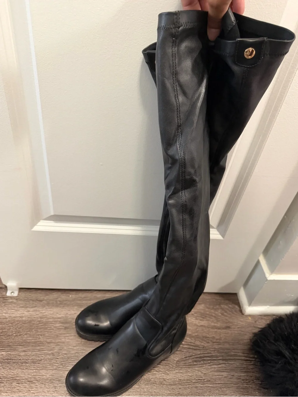 Azalea wang Women's Black Over-the-Knee Riding Boots